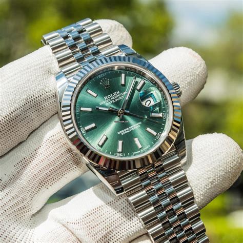 rolex datejust 41mm mint green|rolex datejust 41 green motif.